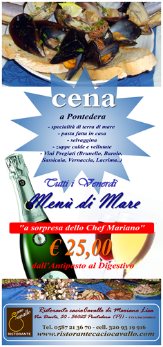 Men&ugrave; Cena a Ponedera 